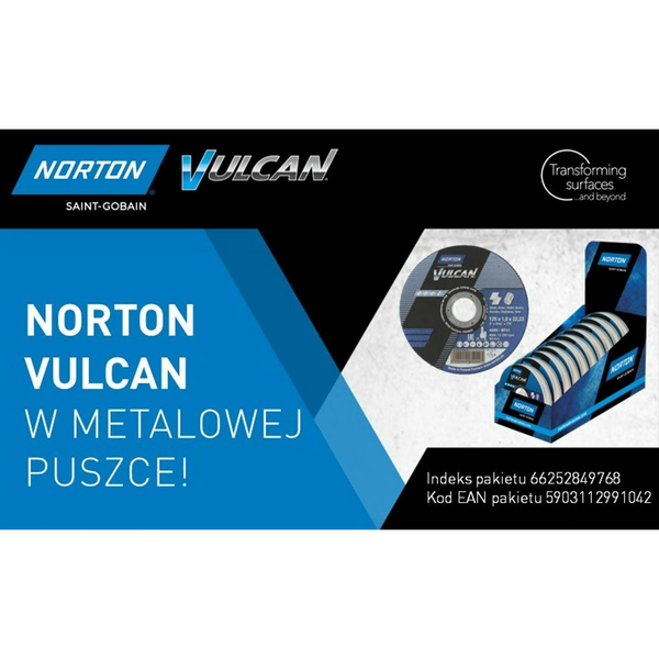  Norton NORTON DISC.VULCAN 125 x 1.0 /10pcs. METAL/INOX BOX