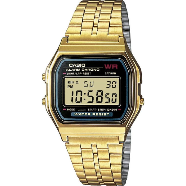 Reloj De Pulsera Casio A-159 Digital Para Unisex Color Dorado Correa Acero Inoxidable
