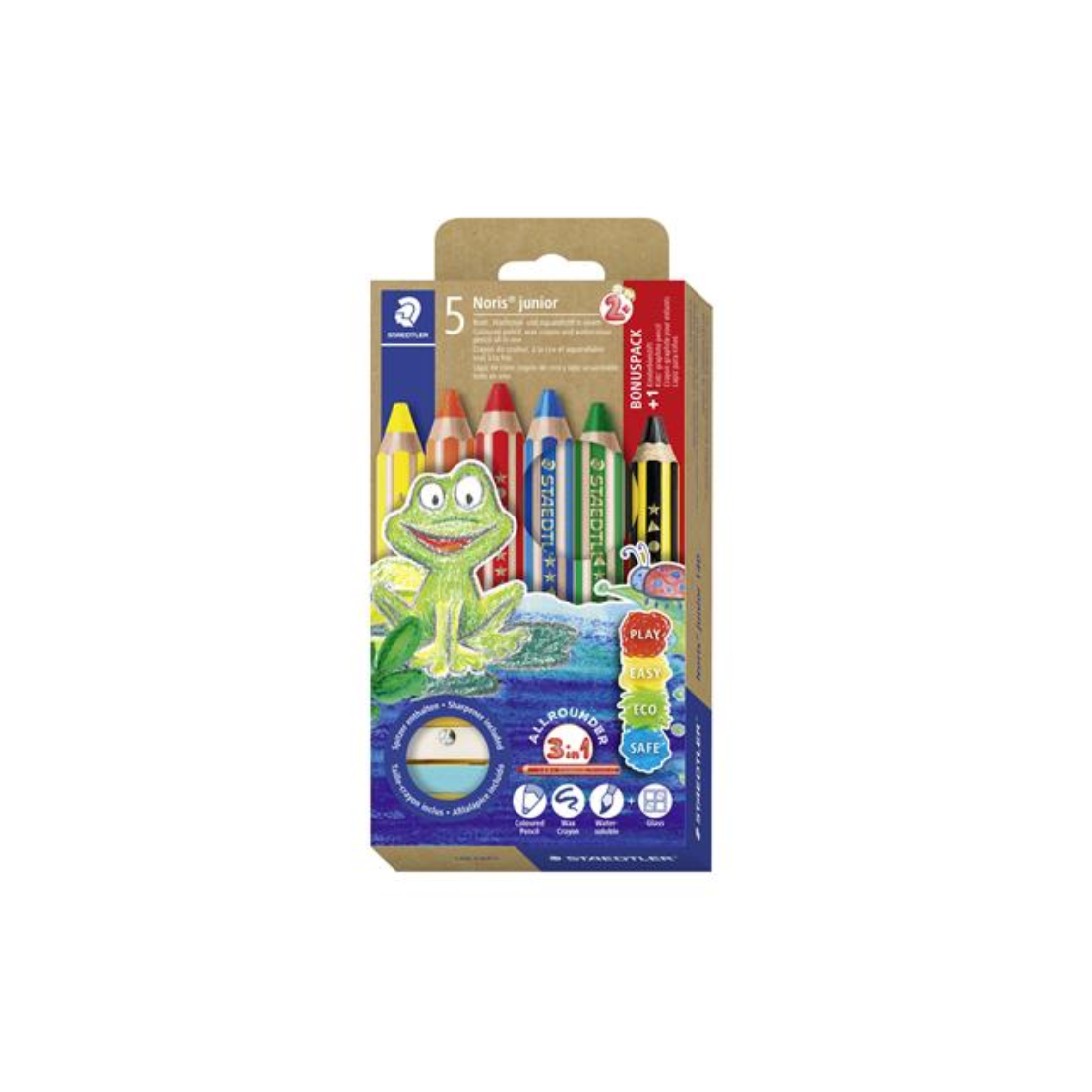Staedtler Noris® junior 140 5 színű Színes ceruza készlet grafitceruzával és hegyezővel (140 C6P1)