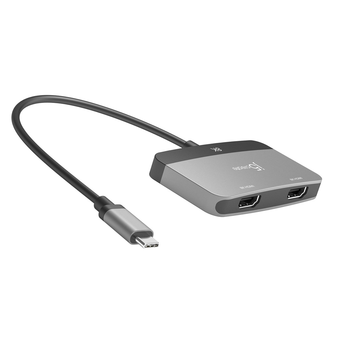 j5create JCA465-N hálózati csatlakozó USB C-típus Fekete, Szürke (JCA465-N)