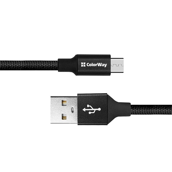 COLORWAY Kábel, USB CW-CBUC048-BK, Type-C 2.4A 25CM fekete (CW-CBUC048-BK)