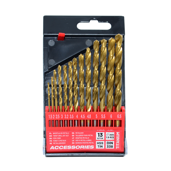 AWTOOLS WIERTŁO METAL TYTAN KPL. 13szt./1,5-6,5mm/