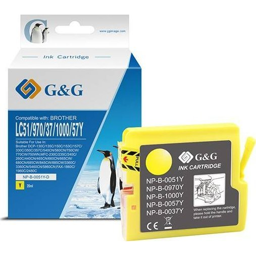 G&G Tinte kompatibel mit Brother LC-970Y / LC-1000Y Gelb
