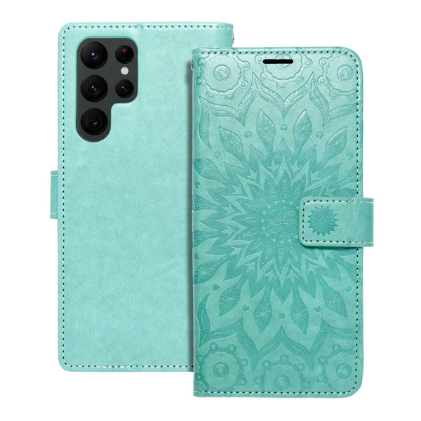 MEZZO füles tok Samsung S22 Ultra készülékhez Mandala zöld