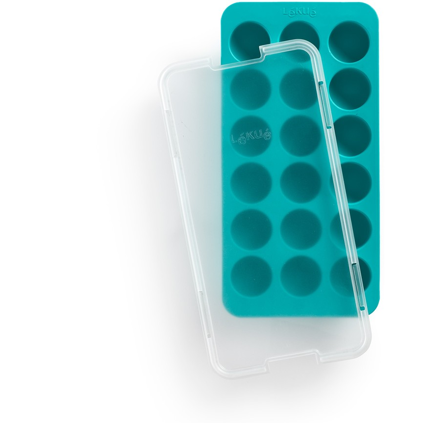 LÉKUÉ Round Ice Cube Tray mini jéggolyó készítő tálca 18db türkiz LK882364