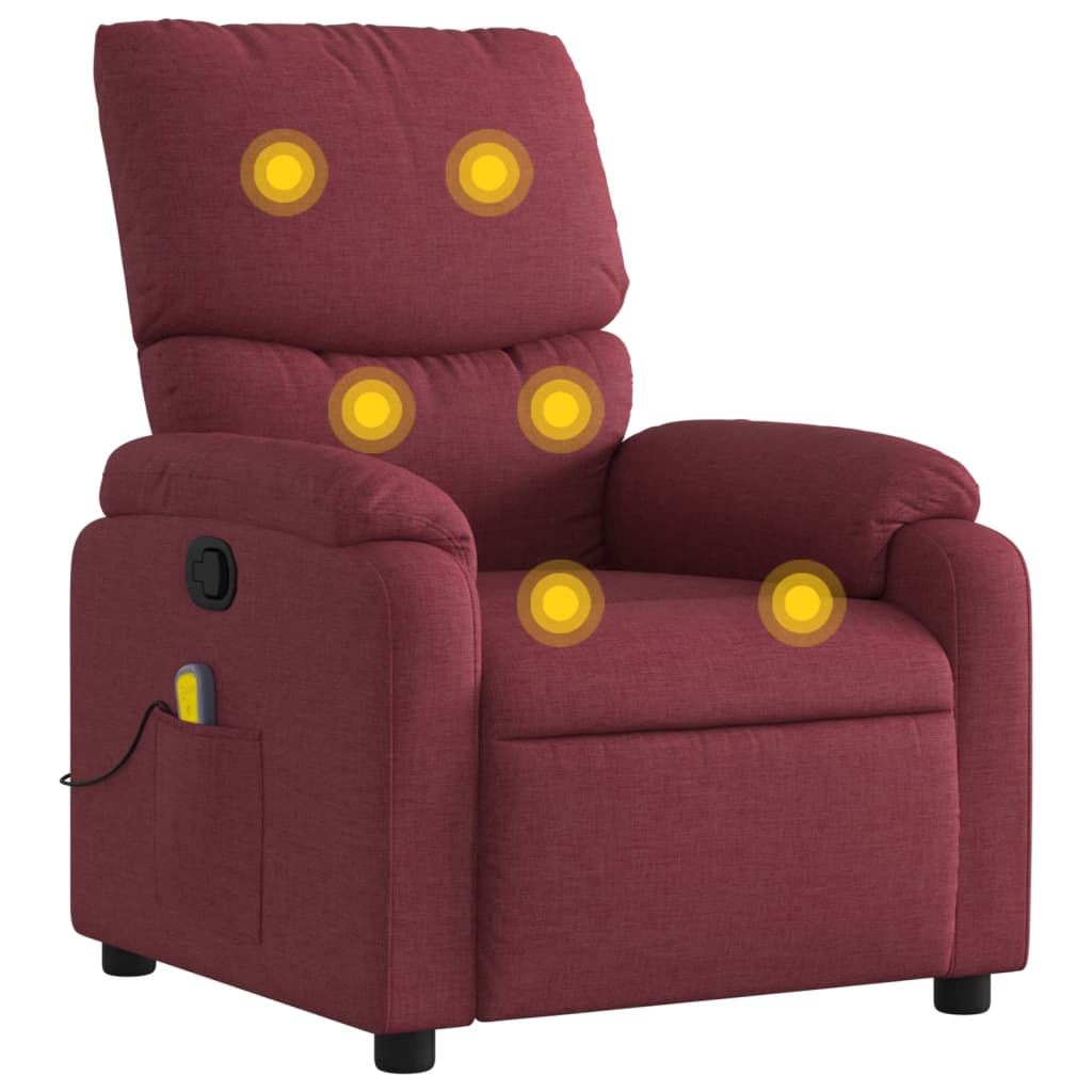 bordó dönthető szövet masszázsfotel (373425)