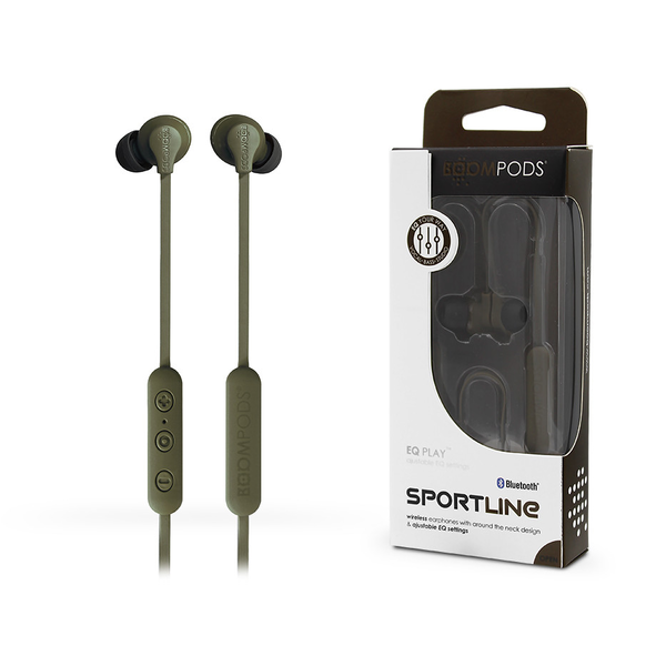 Bluetooth слушалки Boompods Sportline в цвят военнозелено
