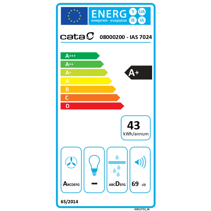 CATA - IAS-7024 FLOW-IN indukciós főzőlap beépített elszívóval (08000200)