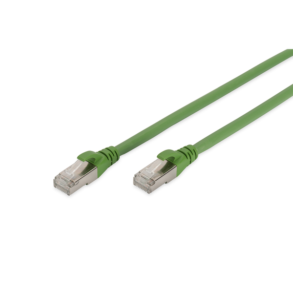 Assmann DK-1644-A-PUR-010 S/FTP CAT6a Patch kábel 1m Zöld