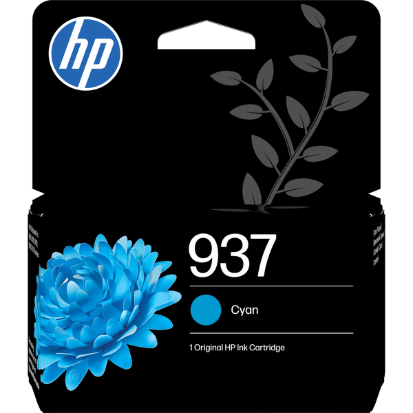 HP 937 Cyan Original Ink Cartridge blækpatron 1 stk Standard udbytte Blå