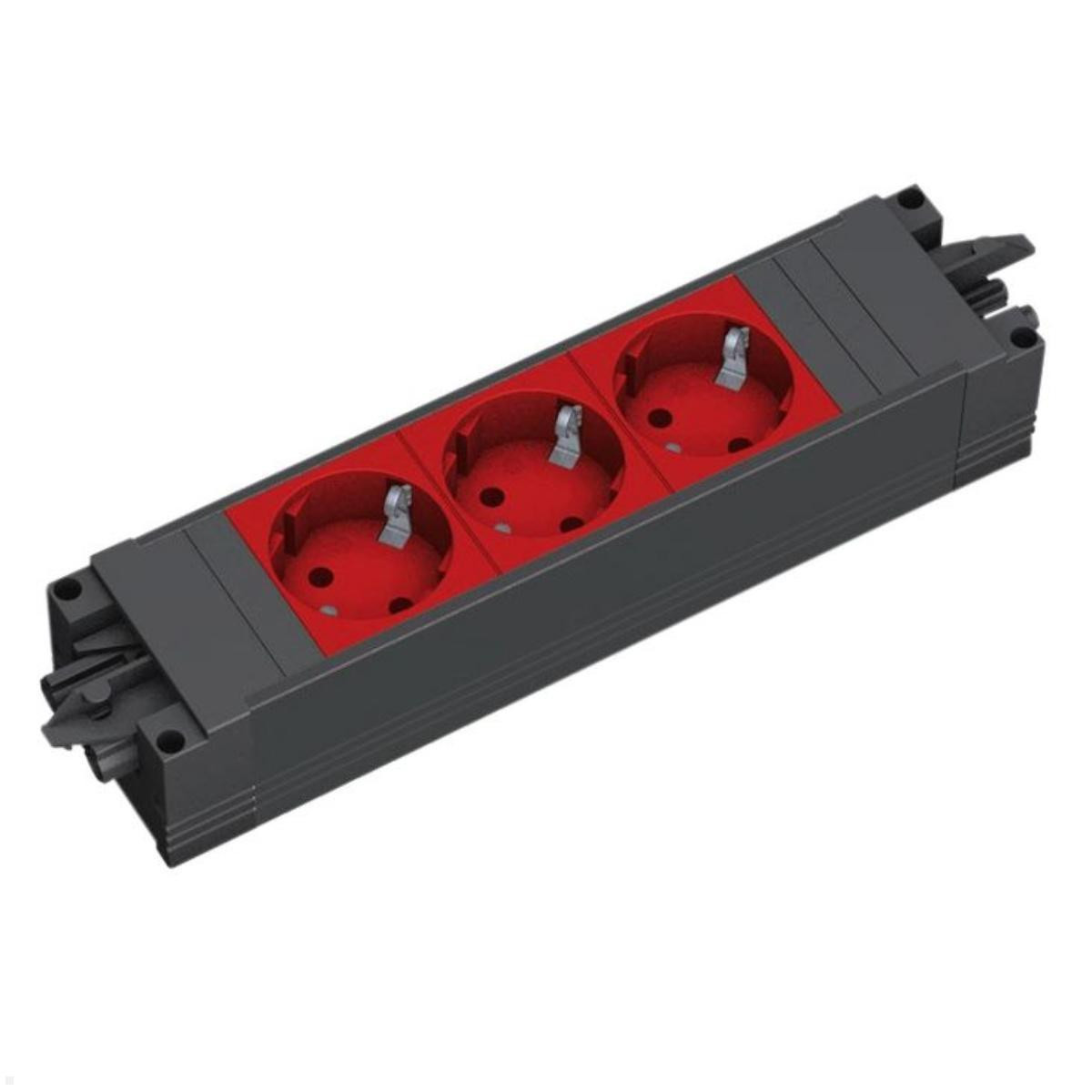 Bachmann 906.18816 Step Base 220V Túlfeszültség védő elosztó 3 aljzatos - Fekete (906.18816)