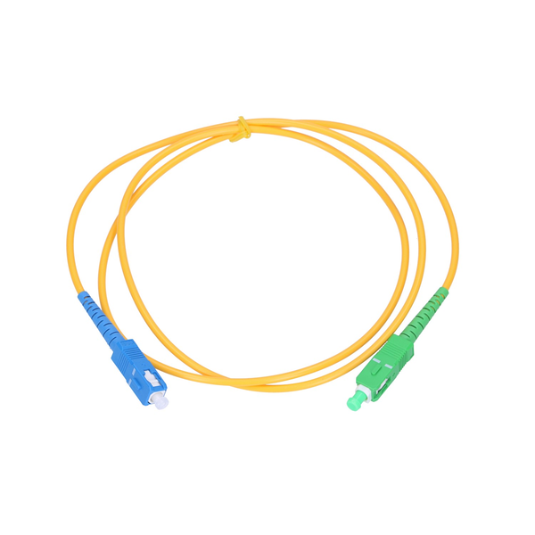 Мрежов кабел Extralink, SC, APC, UPC, G.652D, Симплекс, 3.0 мм, 1 м, Жълт