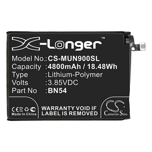 Cameron Sino CS-MUN900SL Xiaomi Redmi Note 9 Telefon akkumulátor 4800 mAh