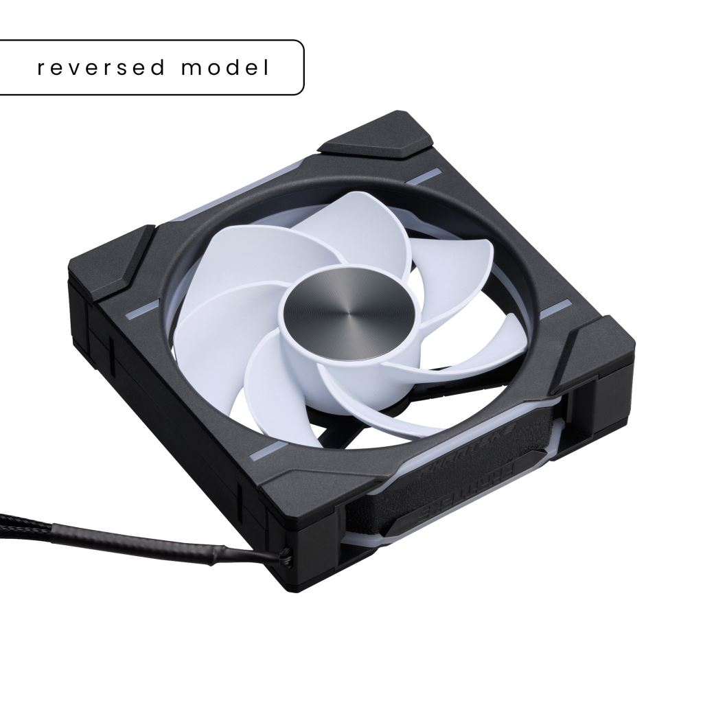 Phanteks PH-F120D30 120MM Reverse ház hűtő ventilátor fekete-fehér (PH-F120D30R_DRGB_PWM_BK01) (PH-F120D30R_DRGB_PWM_BK01)
