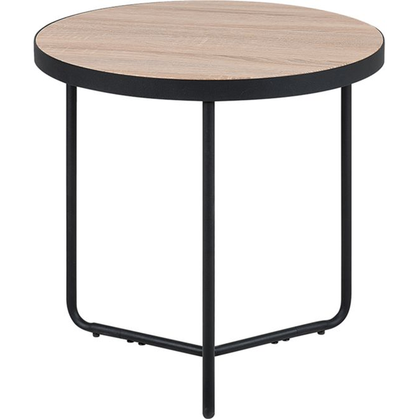 Mesa Auxiliar De Tablero De Mdf Madera Clara Negro Industrial Moderno Melody - Madera Clara