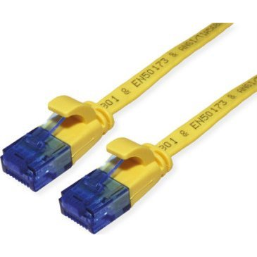 VALUE Patchkabel Cat.6A (Class EA) UTP, extra-flach, gelb, 1 m