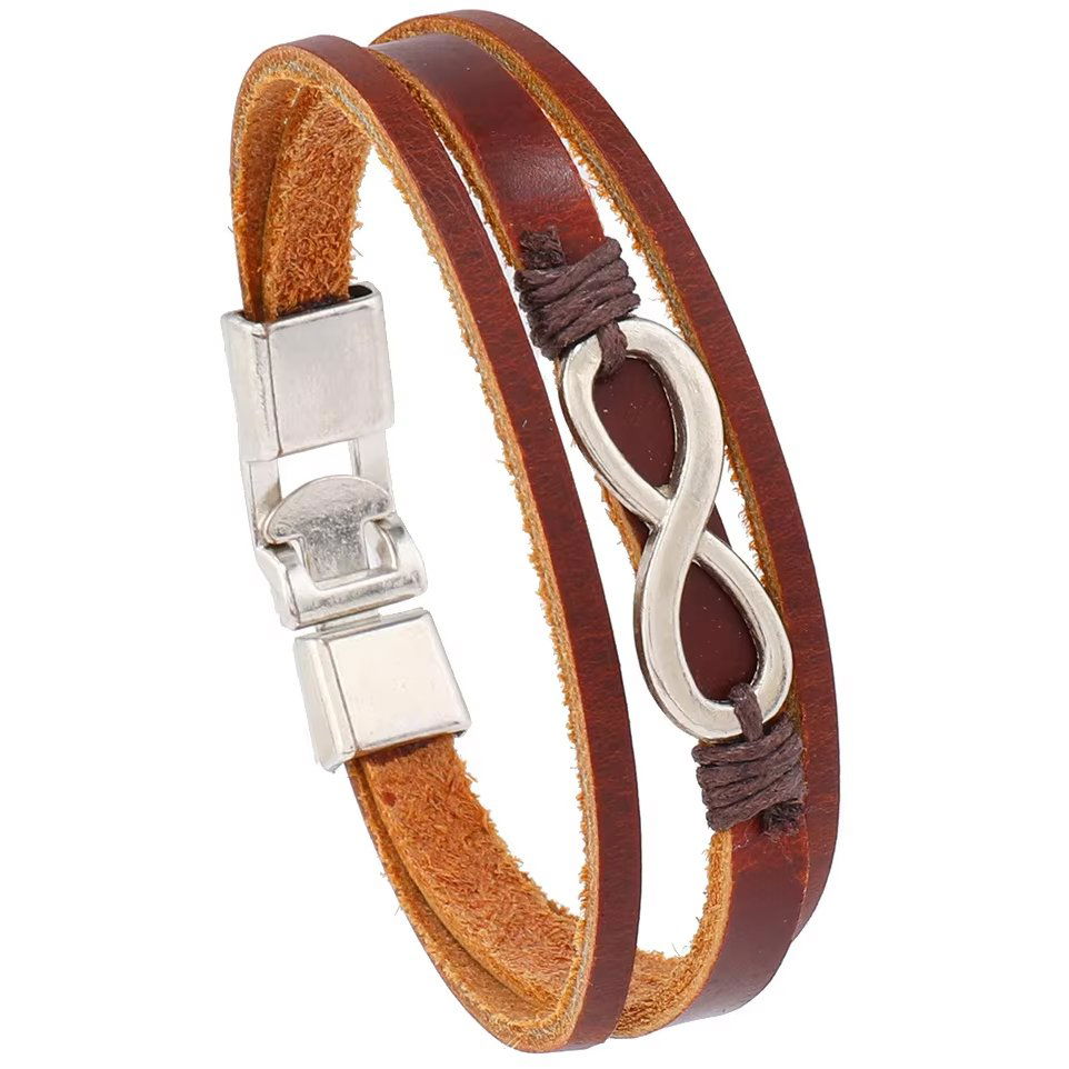 Predator Q1 Amberstone Férfi karkötő, barna, végtelen (8596544008784)