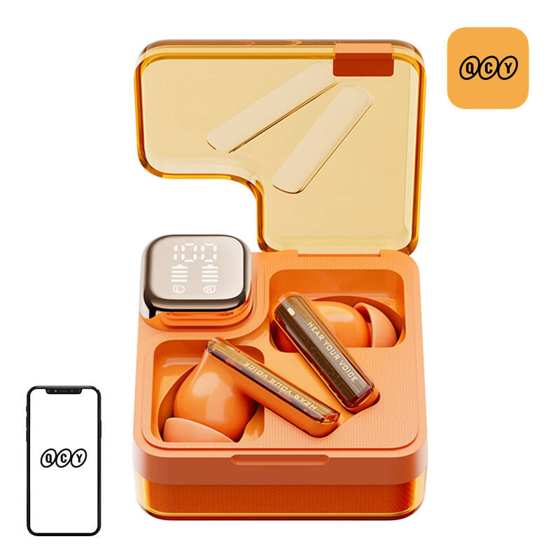 QCY T31 TWS Bluetooth Fülhallgató Headset Töltőtokban - Narancssárga (T31 ORANGE)