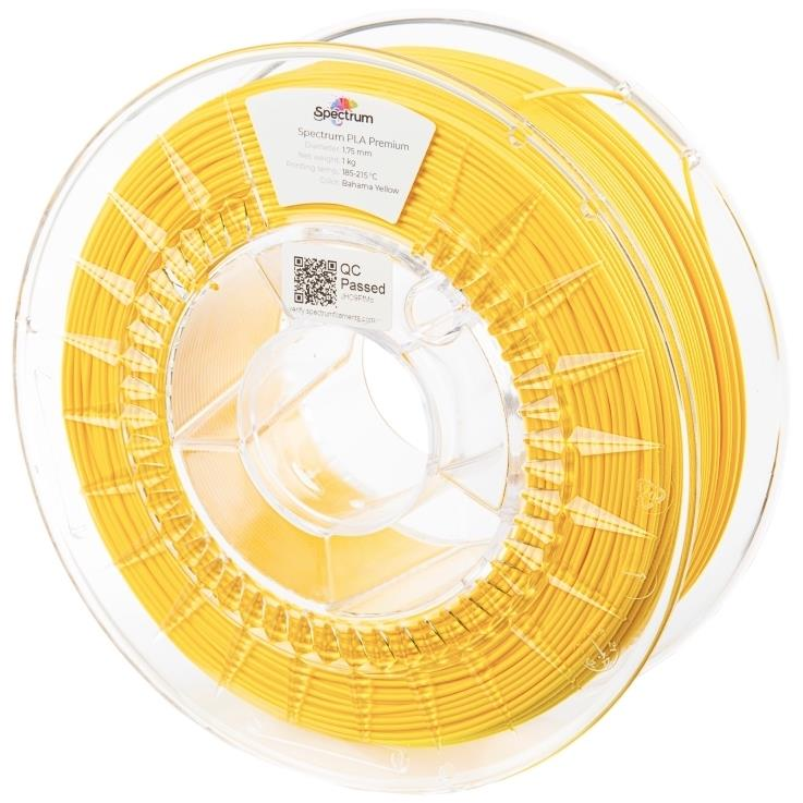 Spectrum 3D nyomtatószál, Premium PLA, 1,75 mm, Bahama Yellow, 1 kg (80020)