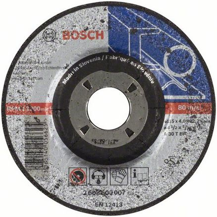 Bosch PRO hajlított csiszolótárcsa, nagyolótárcsa 115x4x22,23 mm, fémhez