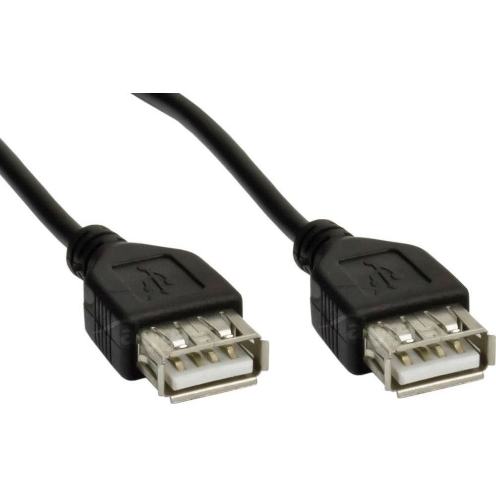 Cable AK-USB-06 USB-AF/USB-AF Product type USB Cable, Cable length: 1.8 m, The cable plug #1USB Female connector type A, Version 2.0, color Black (AK-USB-06)