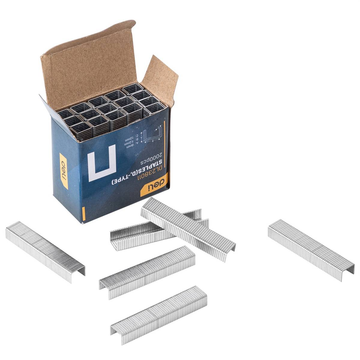 Deli Tools tűzőkapocs, 2000db (EDL238011)