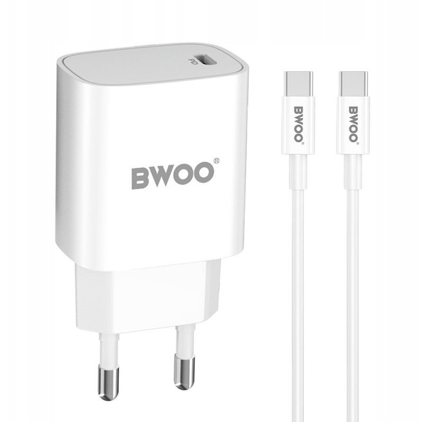 BWOO CDA159 mobile phone charger Type-C 20W PD +Type-C cable 1m