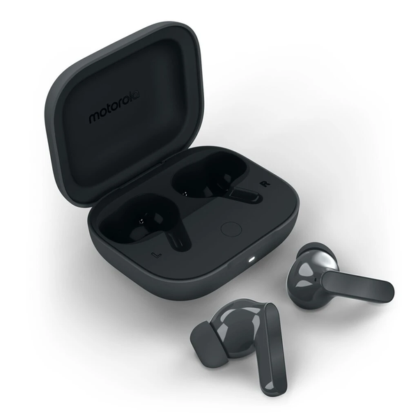 Безжични слушалки Motorola Moto Buds Bass с 12,4 мм диаметър, цвят „тъмна сянка“