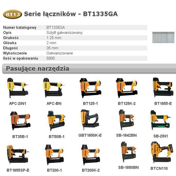 BOSTITCH PINS BT13 35mm 5M 18GA