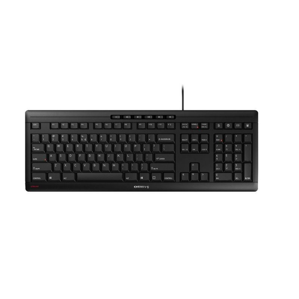 CHERRY STREAM tastatur Kontor USB QWERTY UK engelsk Sort