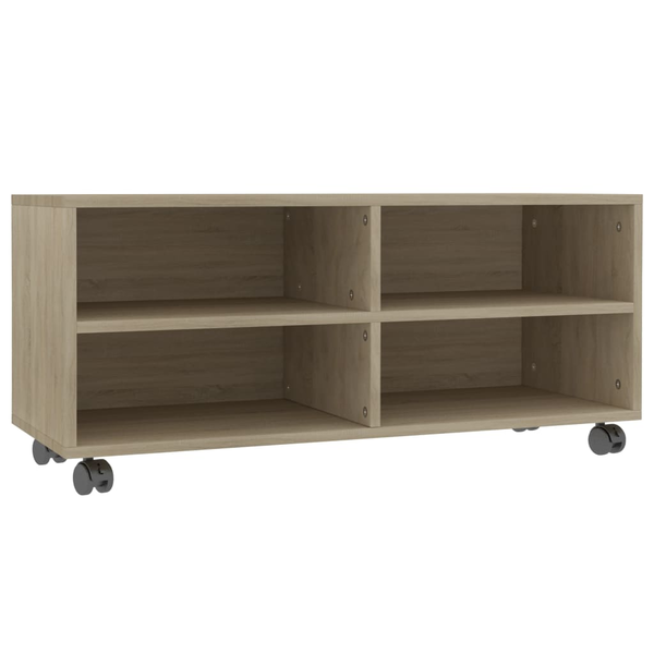 sonoma színű forgácslap TV-szekrény görgőkkel 90 x 35 x 35 cm   