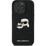 Karl Lagerfeld Monogram Karl&Chaoupette Head Pin iPhone 16 Pro kemény hátlap tok, fekete KLHCP16LPGKLKCPK