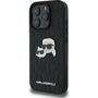 Karl Lagerfeld Monogram Karl&Chaoupette Head Pin iPhone 16 Pro kemény hátlap tok, fekete KLHCP16LPGKLKCPK