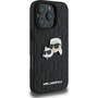 Karl Lagerfeld Monogram Karl&Chaoupette Head Pin iPhone 16 Pro kemény hátlap tok, fekete KLHCP16LPGKLKCPK