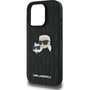 Karl Lagerfeld Monogram Karl&Chaoupette Head Pin iPhone 16 Pro kemény hátlap tok, fekete KLHCP16LPGKLKCPK