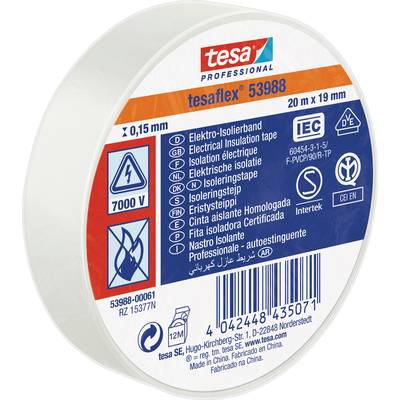Tesa (53988-00061-00) Szigetelőszalag ® Professional Fehér (H x Sz) 20 m x 19 mm 1 db (53988-00061-00)