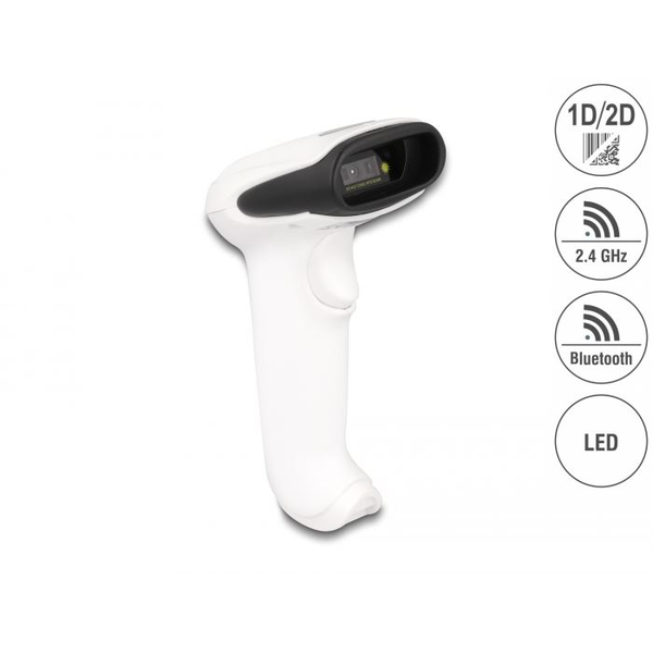 Delock vonalkódolvasó 1D és 2D 2,4 GHz / Bluetooth / USB (90587)