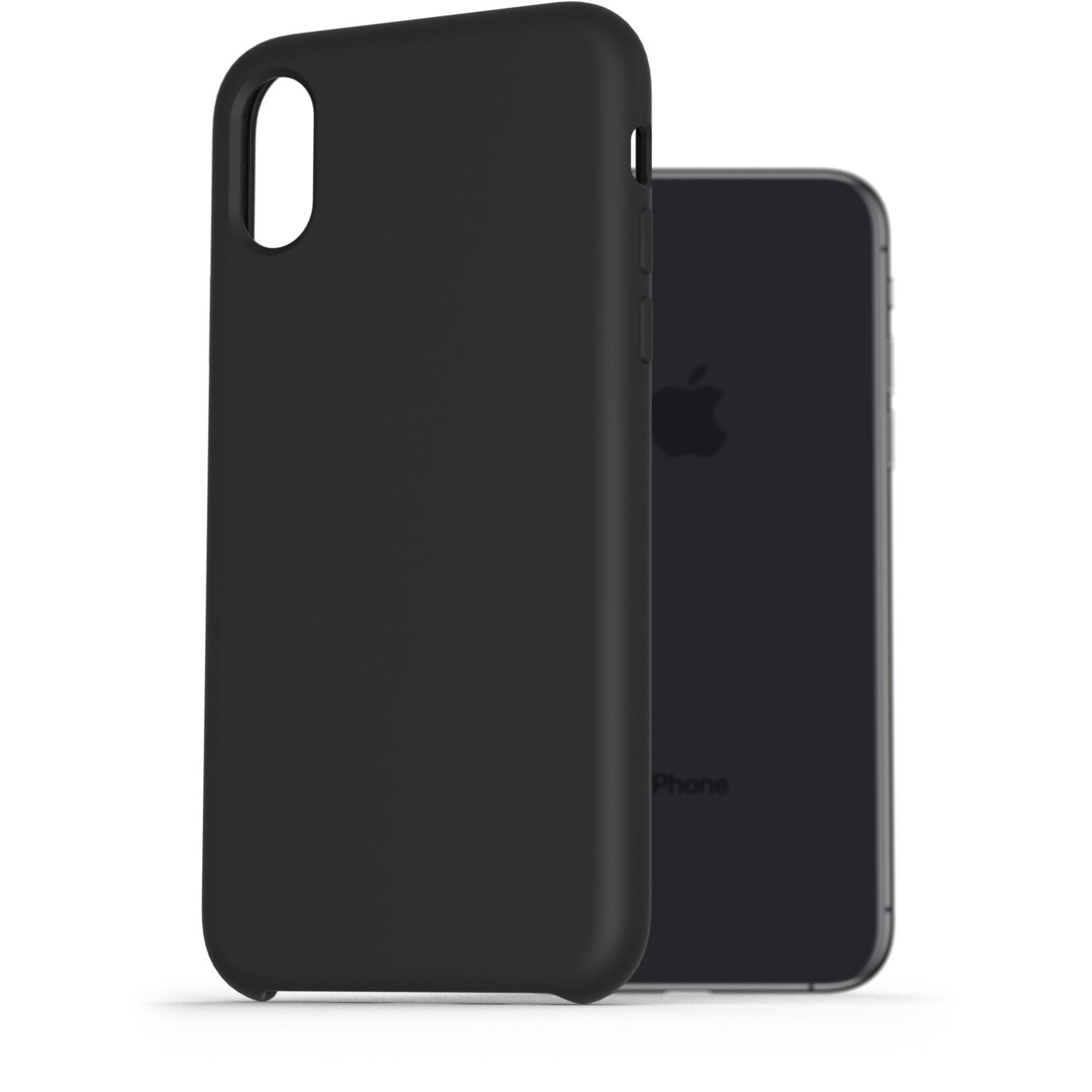 AlzaGuard Premium Liquid Silicone Case iPhone X / Xs fekete tok (AGD-PCS0004B)