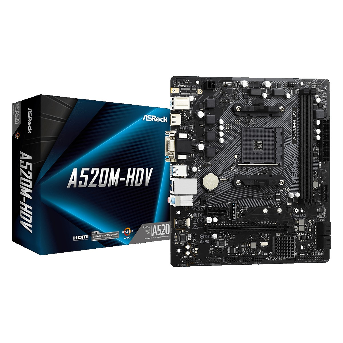 ASRock A520M-HDV (90-MXBE50-A0UAYZ)
