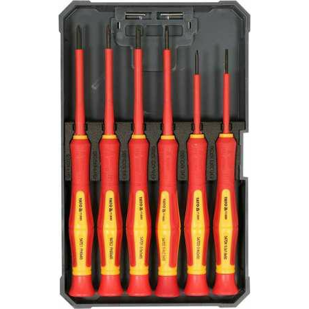 Комплект от 6 прецизни отвертки Yato, Steel, Straight / Phillips, Red / Yellow