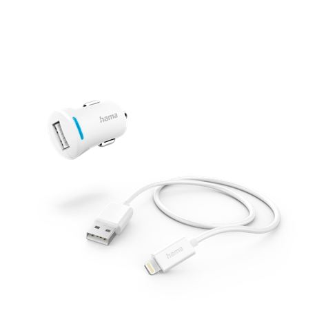 Hama 12W autós töltő 1m-es USB-C - Lightning kábellel (201610) (hama201610)