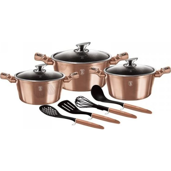 BerlingerHaus BH/6151 Metallic Line Rose Gold Edition Edénykészlet - Kovácsolt Alumínium, Rose Gold (BH-6151)