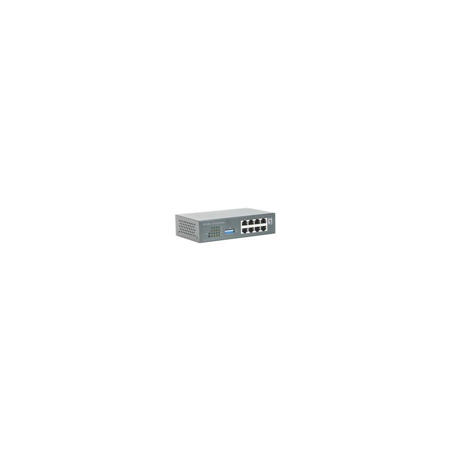 LevelOne FEP-0800 hálózati kapcsoló Fast Ethernet (10/100) Ethernet-áramellátás (PoE) támogatása Fekete, Szürke (FEP-0800)