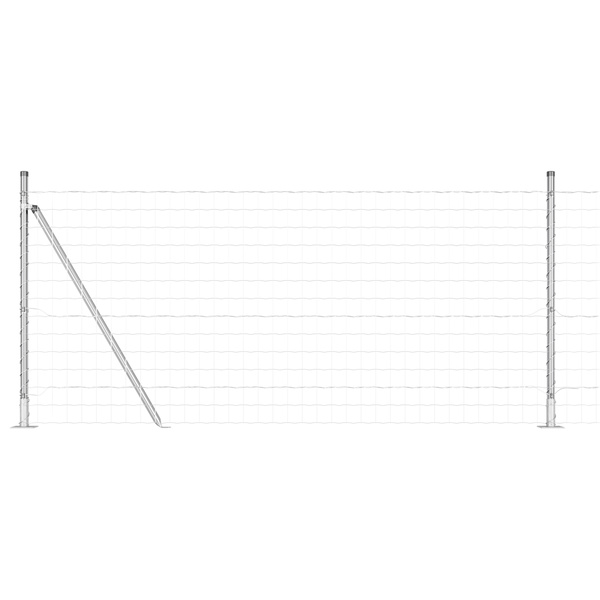 Gard Euro cu 7 stâlpi flansați 1x10 m Oțel galvanizat