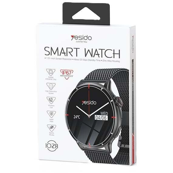 Yesido IO28 Smartwatch BT5.2 300mAh IP67 fekete (YID000453)