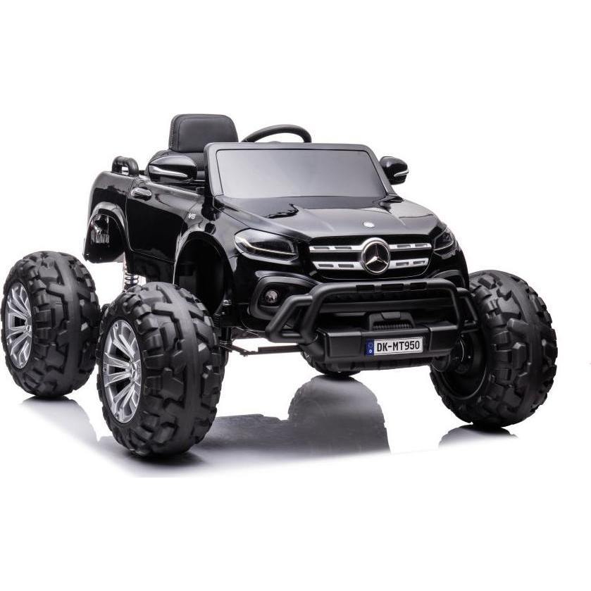 Mercedes DK-MT950 4x4 12 V Elektromos Kisautó 9774 - LCD Kijelzővel, Nyitható Ajtókkal, Szülői Távirányítóval, Lakk Fekete (9774-uniw)