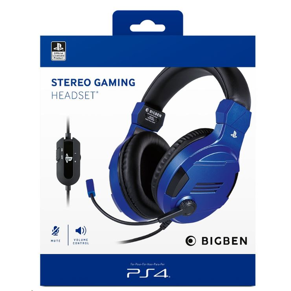Слушалка Gaming Stereo BigBen Headset, Лиценз за Sony Playstation, PC, Jack 3.5 мм, Кабел 1.2 м, Син
