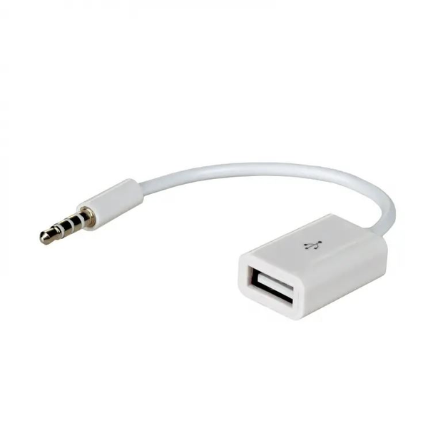 AKYGA AK-AD-24 USB-A anya - MiniJack apa adapter 15cm fehér