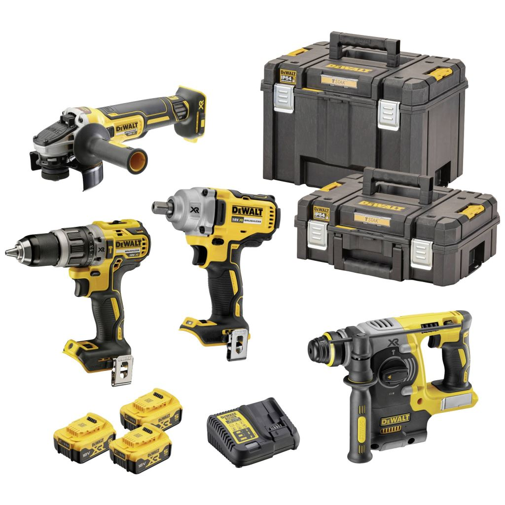DeWalt DCK428P3T-QW akkus gépkészlet (DCD 796 + DCF894 + DCH273 + DCG405) 3db akkuval, töltővel (DCK428P3T-QW)