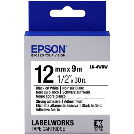 Epson LK-4WBW етикетна лента Черен на бял фон